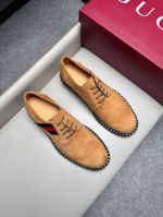 Gucci Brown calfskin Leather Shoes-Gucci Man Business Leather Shoes